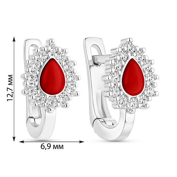 Серебряные детские серьги с эмалью (арт. 7502/2736ек) – изображение 2