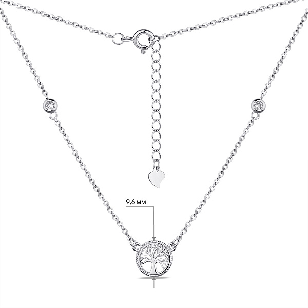 Серебряное колье Дерево жизни с фианитами (арт. 7507/1849) – изображение 3