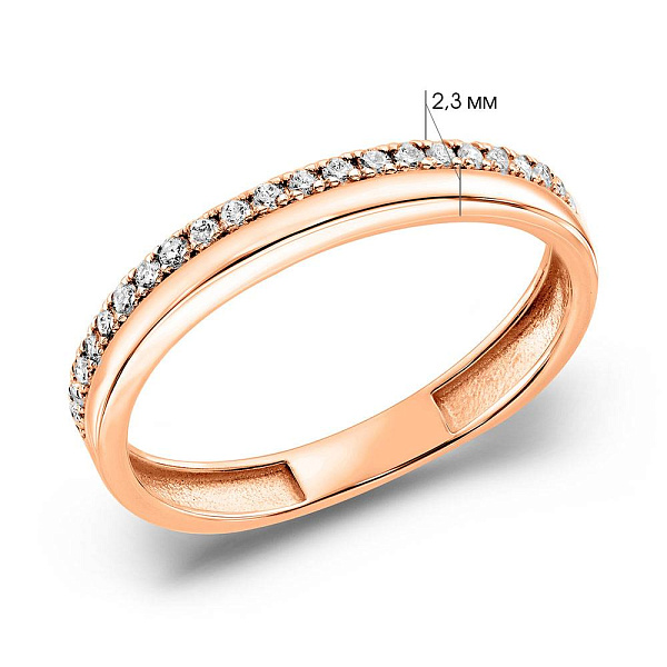 Кольцо из золота с дорожкой из бриллиантов (арт. К011249010) – изображение 5