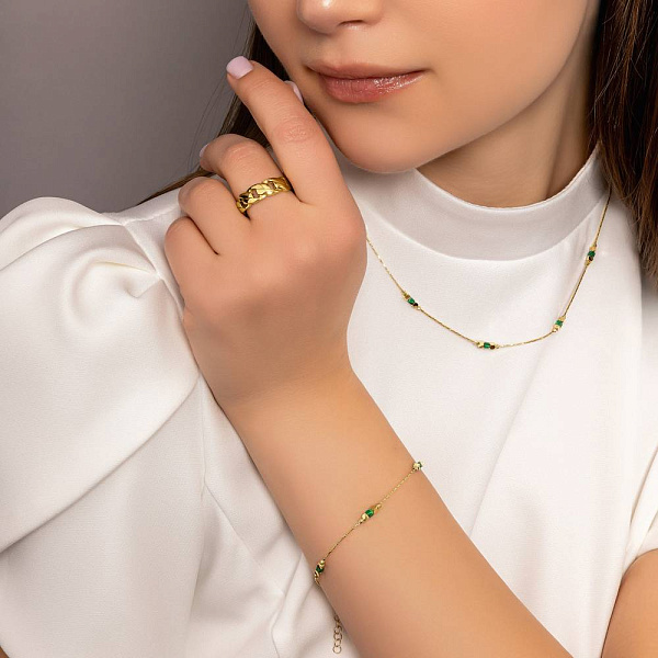 Золотий браслет з малахітом Francelli (арт. 3261287жмлх) – зображення 4