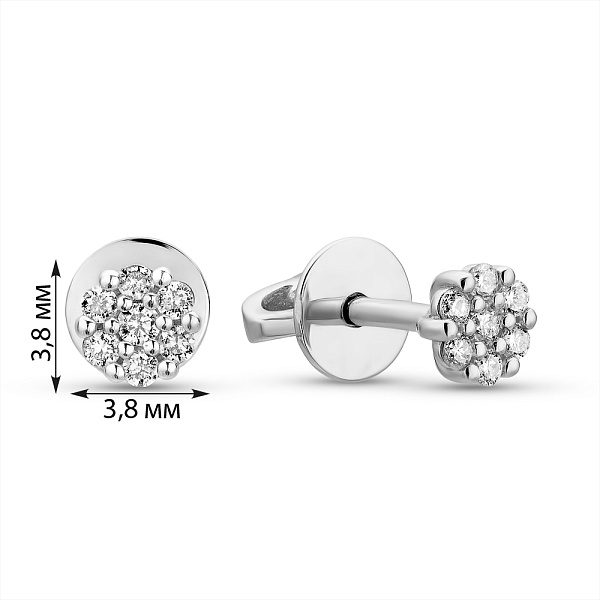 Золоті пусети з діамантами (арт. Т011166010б) – зображення 2