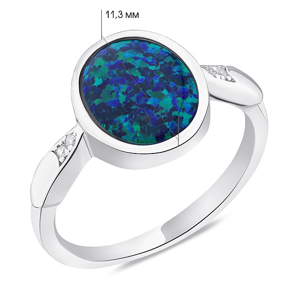 Срібна каблучка з опалом (арт. 7501/6188Поцв) – зображення 2