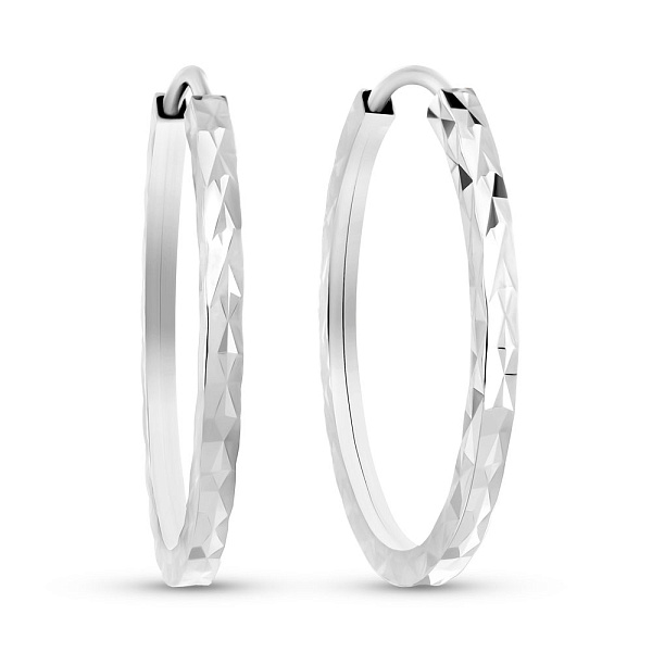 Золотые серьги кольца (арт. 122104/30б) – изображение 1