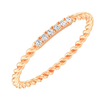 Фото Кольцо из красного золота с бриллиантами (арт. К011347005)