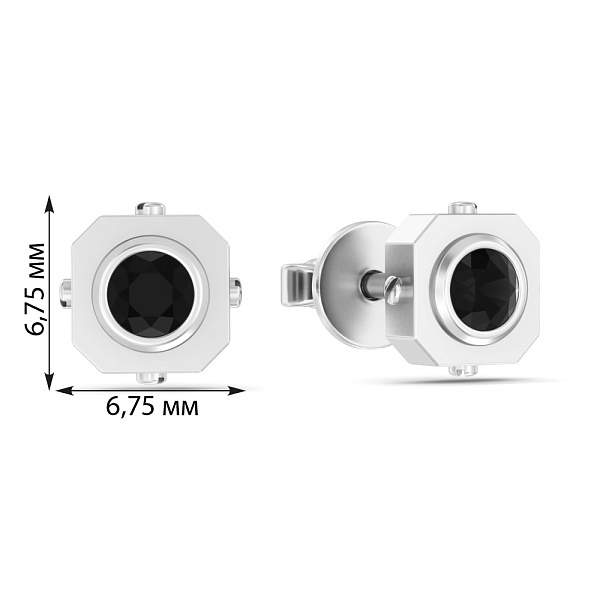 Сережки пусети з білого золота з фіанітами (арт. 1101100бч) – зображення 2