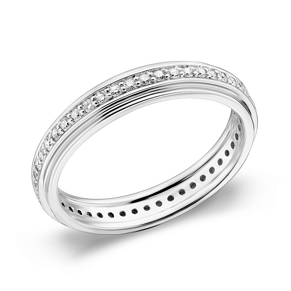 Кольцо из белого золота с дорожкой из бриллиантов (арт. К341576030б) – изображение 1