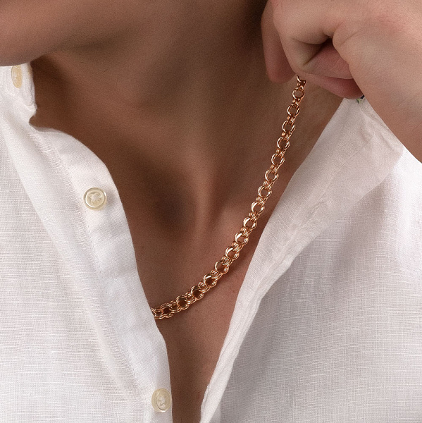 Золотая цепочка плетения Бисмарк тройной (арт. 300417) – изображение 2