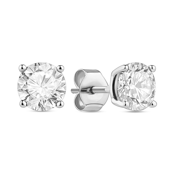 Серебряные серьги пусеты с фианитами (арт. 7518/247/3) – изображение 1