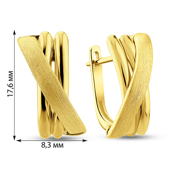 Серьги из желтого золота (арт. 108713жм) – изображение 3
