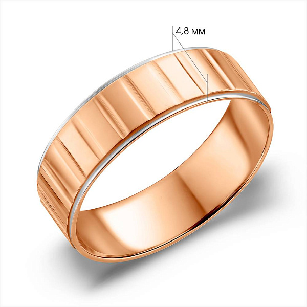 Золотое кольцо обручальное Американка (арт. 239187) – изображение 2