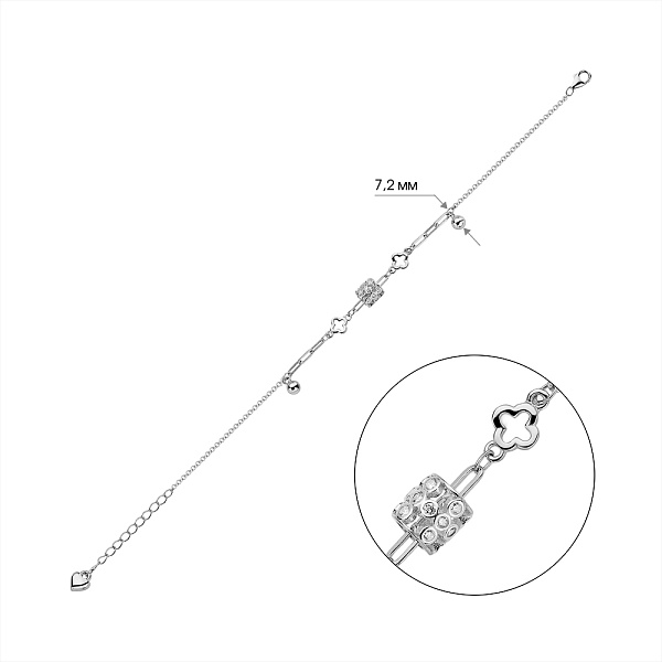 Браслет из серебра с фианитами (арт. 7509/4459) – изображение 2