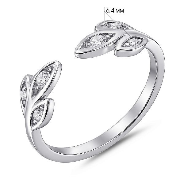 Серебряное кольцо Веточка с фианитами (арт. 7501/8142) – изображение 2