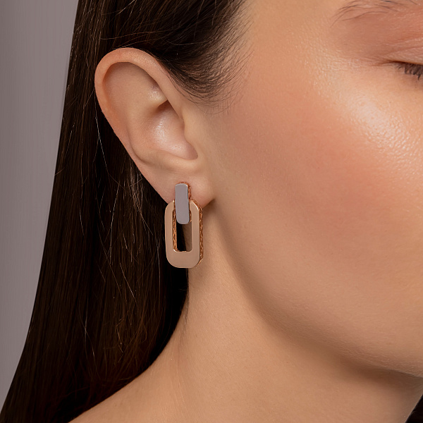 Сережки з червоного золота без каменів (арт. 1091822кб) – зображення 3