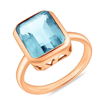 Золота каблучка з блакитним топазом (арт. 153414т)