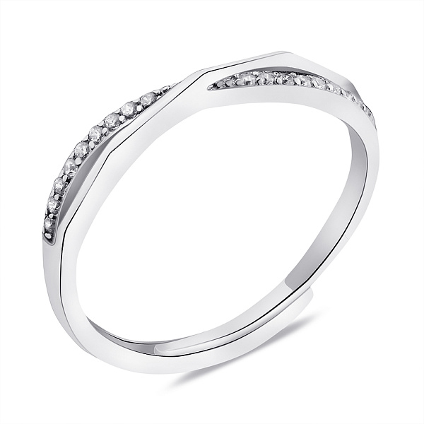 Безразмерное кольцо из серебра с фианитами  (арт. 7501/6160) – изображение 1