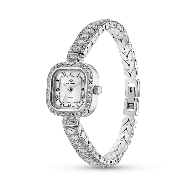 Серебряные часы с россыпью камней (арт. 7526/327п) – изображение 1