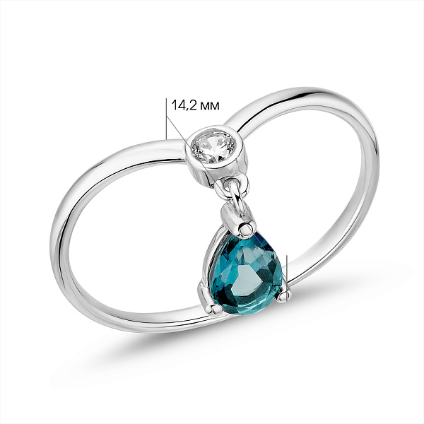 Золота каблучка з топазом (арт. 141273Пбл) – зображення 4