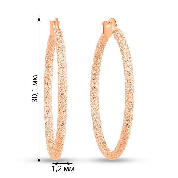 Серьги-кольца из красного золота (арт. 1091203/30) – изображение 3