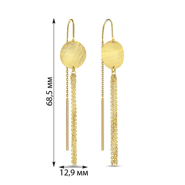 Длинные серьги Francelli из желтого золота (арт. 1092030ж) – изображение 3