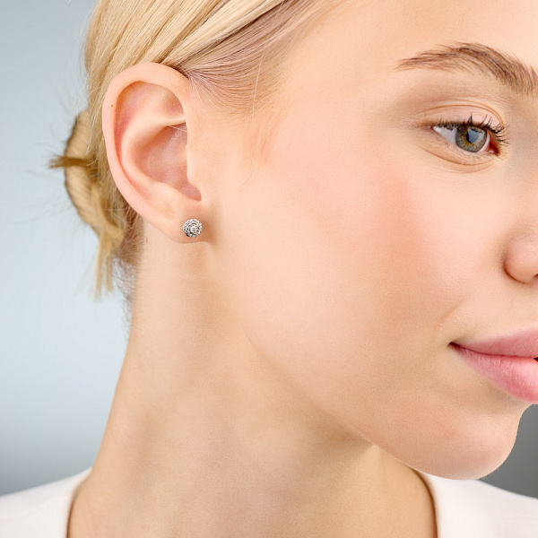 Серьги из белого золота с бриллиантами  (арт. C341079015б) – изображение 2