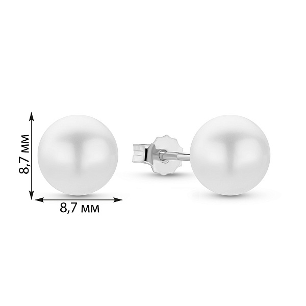 Золотые пусеты с жемчугом (арт. 1091558/2бпрлб) – изображение 4