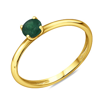 Золотое кольцо с изумрудом (арт. 141251Пжи)