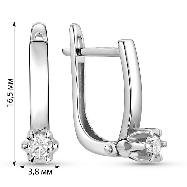 Сережки из белого золота с бриллиантами (арт. С011003015б) – изображение 2
