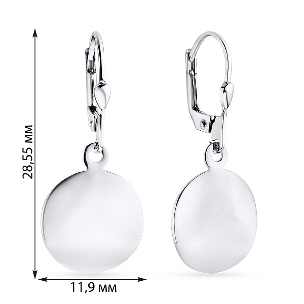 Серебряные серьги с подвесками в форме круга (арт. 7502/3398) – изображение 2