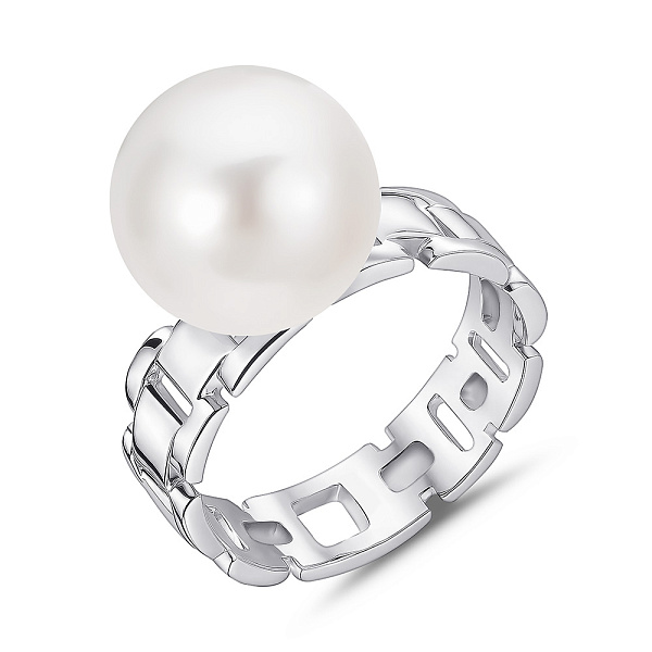 Серебряное кольцо с жемчугом (арт. 7501/2185130жб) – изображение 1
