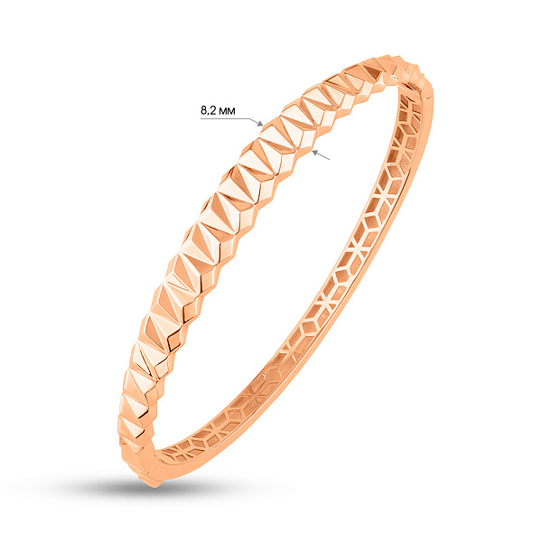 Жесткий браслет из красного золота (арт. 326805) – изображение 5