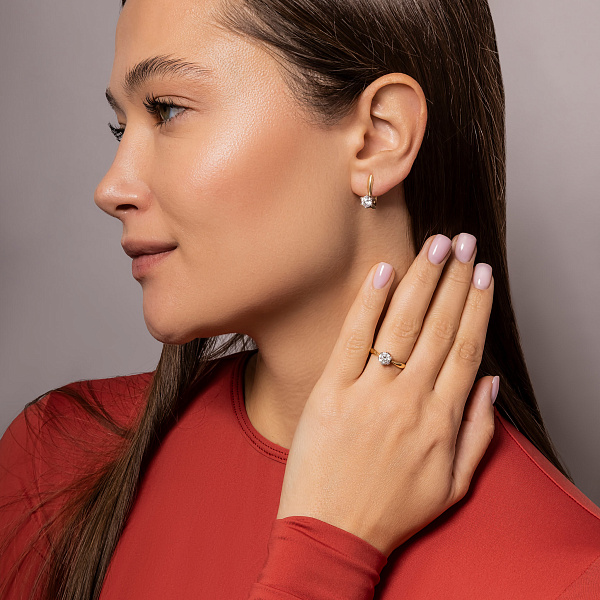 Золоті сережки з фіанітом (арт. 112500ж) – зображення 6