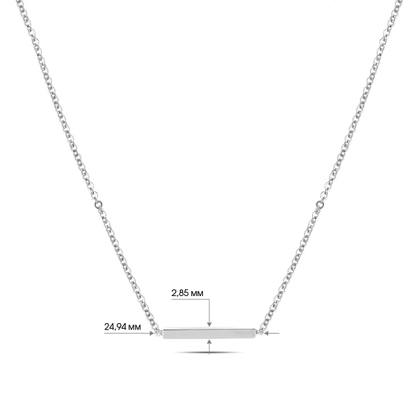 Золотое колье в белом цвете металла с фианитом (арт. 351460бкр) – изображение 3
