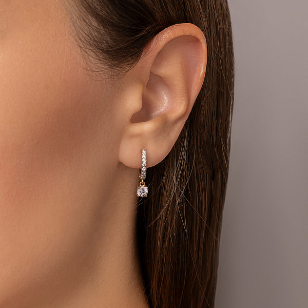 Золотые серьги с фианитами (арт. 110556) – изображение 4