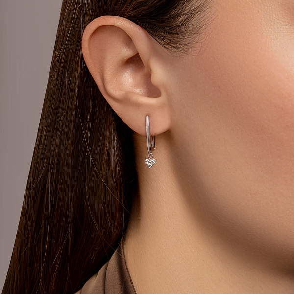 Серьги из белого золота с бриллиантами (арт. 2192177202) – изображение 2