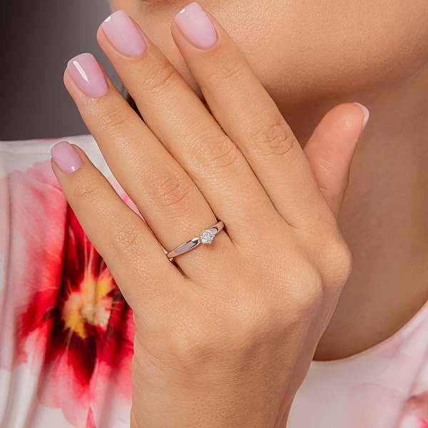 Каблучка з золота з одним діамантом (арт. К341150020б) – зображення 4