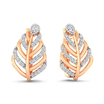 Золотые серьги Листики з фианитами (арт. 111336)