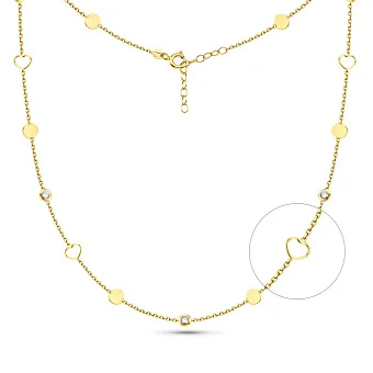 Колье из желтого золота с фианитами (арт. 352636ж)