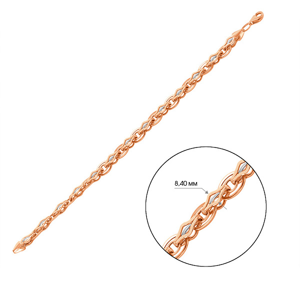 Браслет из красного и белого золота (арт. 320466р) – изображение 2