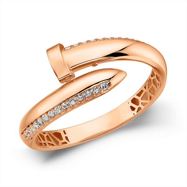Золотое кольцо Гвоздь с фианитами (арт. 156667) – изображение 1