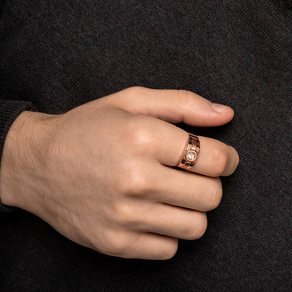 Золотая печатка с фианитом (арт. 180559) – изображение 2