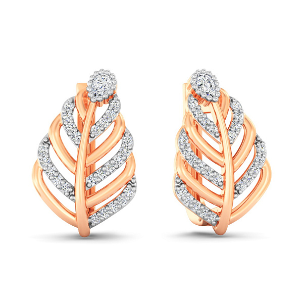 Золоті сережки Листочки з фіанітами (арт. 111336) – зображення 1