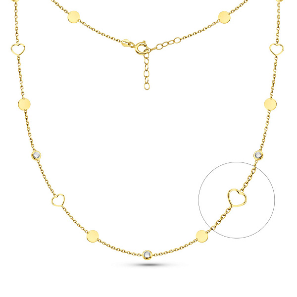 Колье из желтого золота с фианитами (арт. 352636ж) – изображение 1