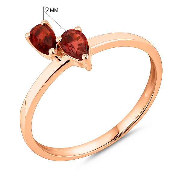 Золота каблучка з гранатом (арт. 141234Пк) – зображення 4