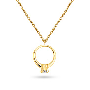 Фото Колье из желтого золота с фианитом (арт. 351469ж)