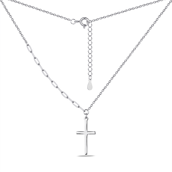 Серебряное колье Крестик без камней (арт. 7507/1960) – изображение 2