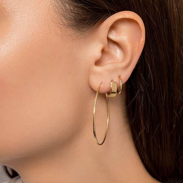 Золотые серьги конго (арт. 110448жб) – изображение 2