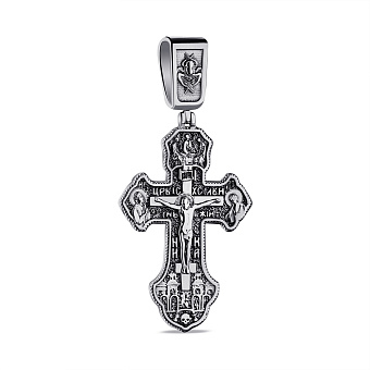 Фото Серебряный крестик с распятием и с чернением (арт. 7904/А174пю)