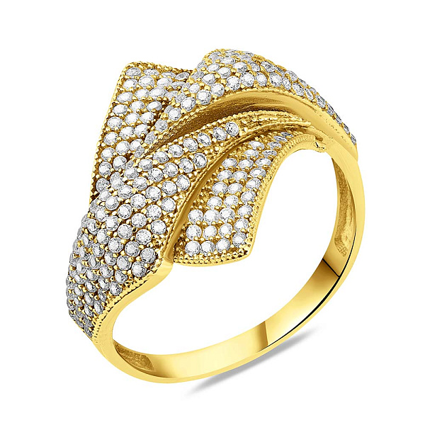 Кольцо из желтого золота и фианитами (арт. 151432ж) – изображение 1