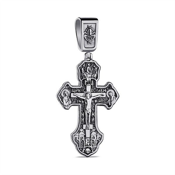 Серебряный крестик с распятием и с чернением (арт. 7904/А174пю) – изображение 1