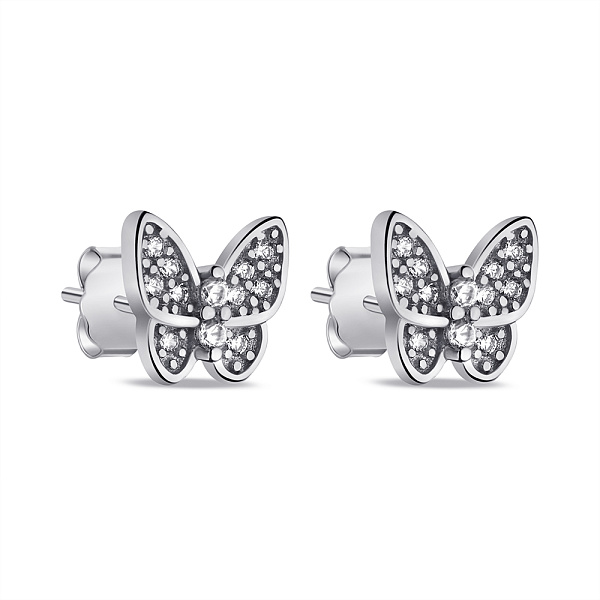 Серебряные серьги Бабочки с фианитами (арт. 7518/7020) – изображение 1